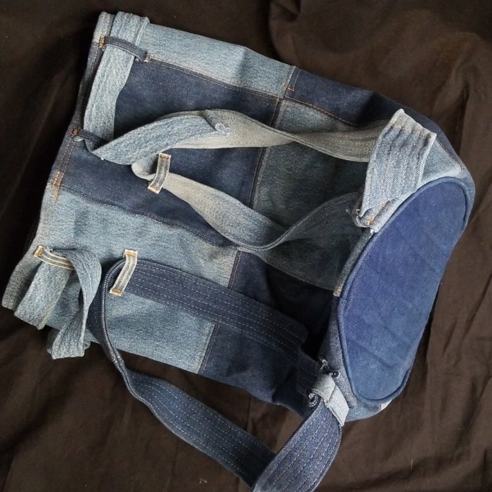 Guess Backpack Duffel Bag Patchwork Denim Unique - image 4